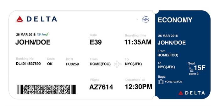 Flight ticket