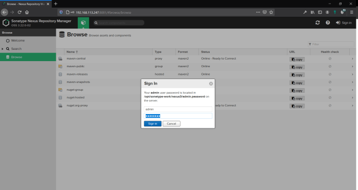 Sonatype nexus installation