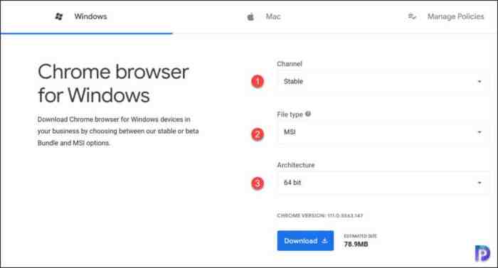 Google chrome msi installer