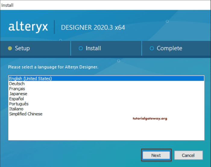 Install alteryx