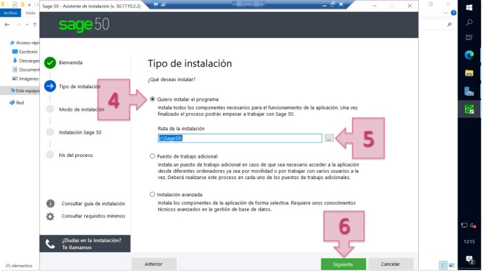 Sage installation guide extract v22 folder contents professional start after click