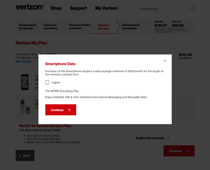 Verizon device installment agreement
