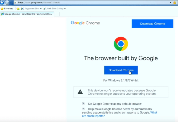 Install chrome web browser