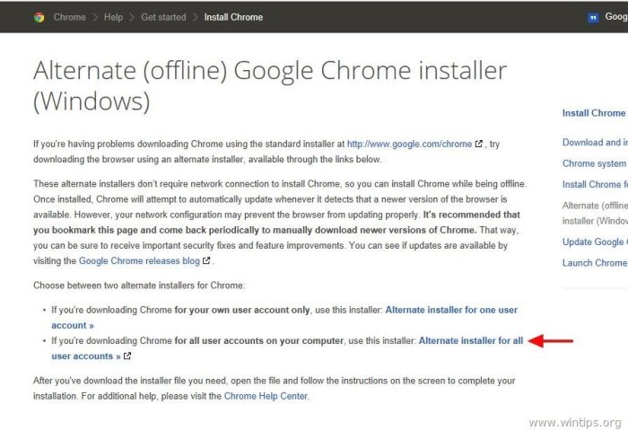 Chrom install