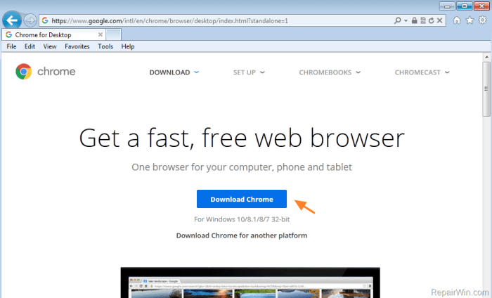 Chrome browser install